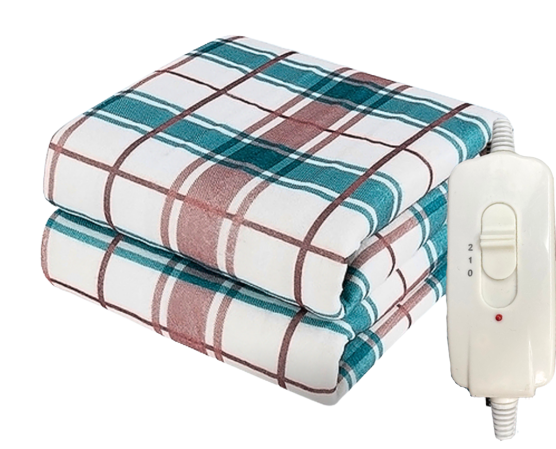 Электропростынь Electric Blanket с подогревом двуспальная в клетку 140 Вт 150х180 см (1056) - фото 1