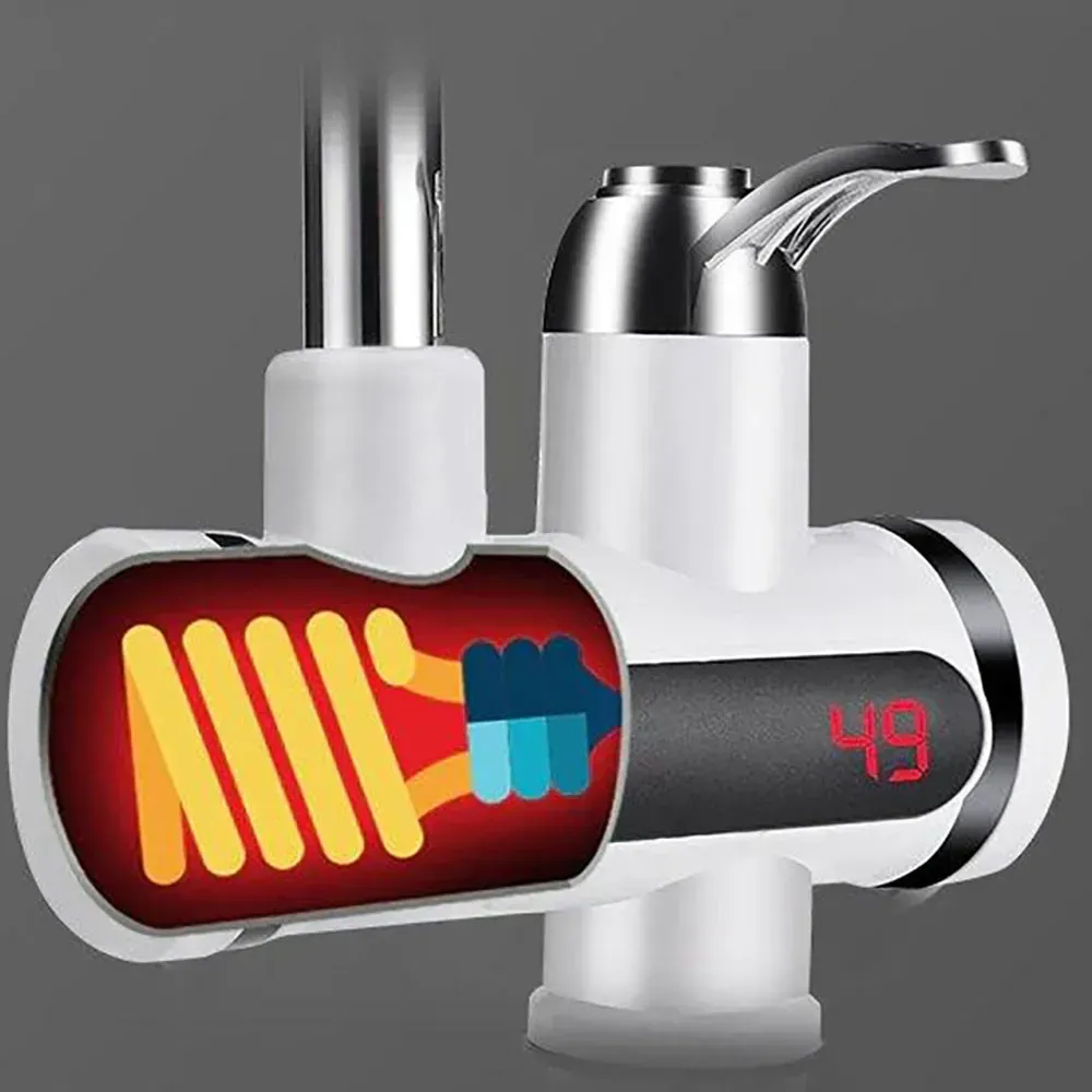 Проточный водонагреватель Delimano с LCD экраном и лейкой душем 3000 Вт (234591520) - фото 5 Проточный водонагреватель Delimano с LCD экраном и лейкой душем 3000 Вт (234591520) - фото 5