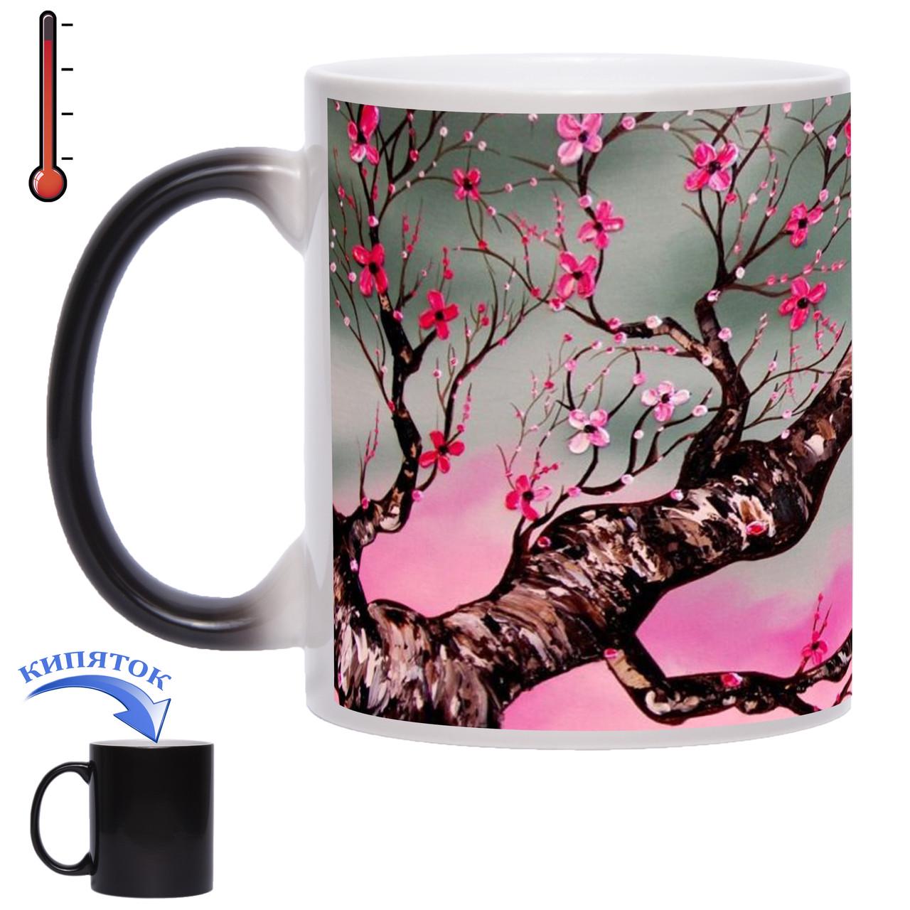 Чашка хамелеон Ветка сакуры 330 мл (new00068) - фото 4 Чашка хамелеон Ветка сакуры 330 мл (new00068) - фото 4