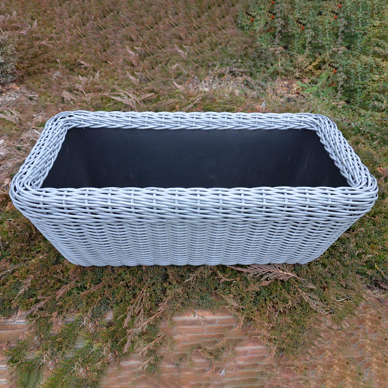 Кашпо прямокутне для рослин та квітів з штучного ротангу/ручної роботи 45 л Сірий (24788608) - фото 2 Кашпо прямокутне для рослин та квітів з штучного ротангу/ручної роботи 45 л Сірий (24788608) - фото 2