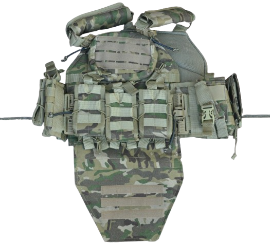 Плитоноска з підсумками з напашником 4 точки скидання Мультикам (2602191011) - фото 1 Плитоноска з підсумками з напашником 4 точки скидання Мультикам (2602191011) - фото 1