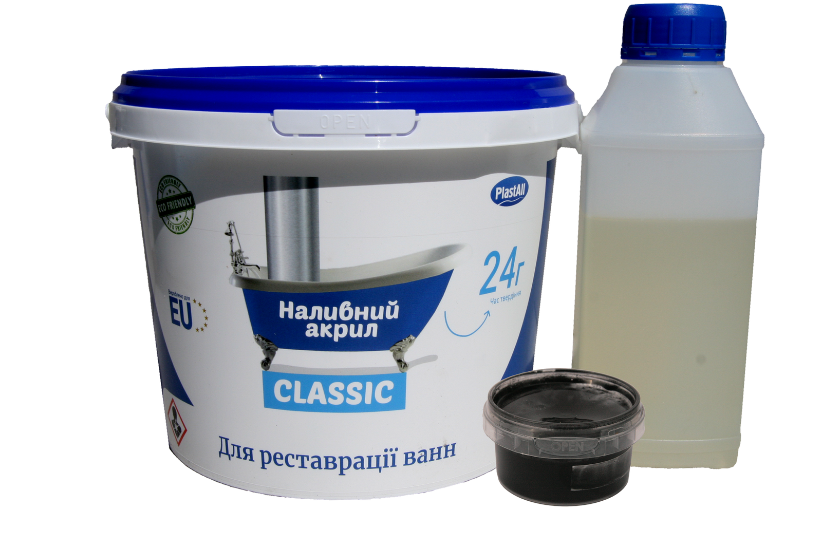 Акрил жидкий для реставрации ванн Plastall Classic 1,7 м 3,3 кг Черный (30827797)