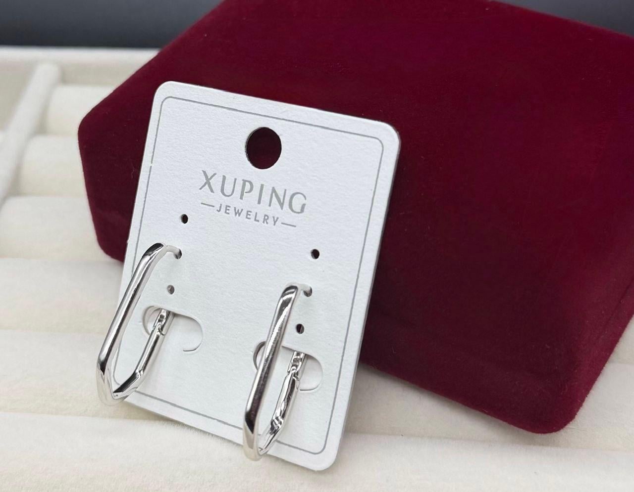 Сережки Xuping Зірки з медичної сталі з камінням довгасті кільця Срібний (2905484400)