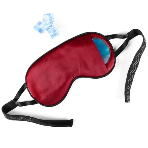 Маска для сна шелковая Чумацький Шлях с нескользящей резинкой и охлаждающим гелевым вкладышем Бордовый (1094-02r)