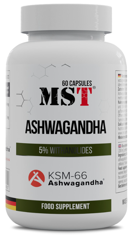 Комплекс Ашваганда MST Ashwagandha KSM 66 60 капсул
