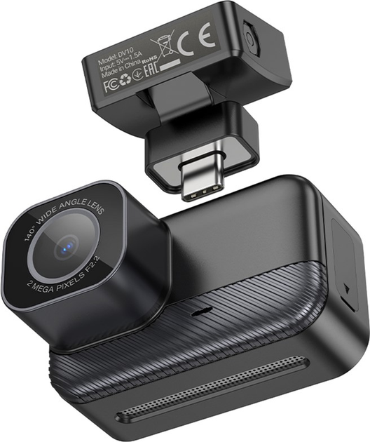 Видеорегистратор Hoco WI-FI DV10 720P/30fps с дисплеем 140° 128GB Черный - фото 4