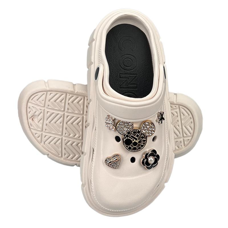 Сабо женские на платформе с джибитсами 10138-5 p. 37 23,5-24 см Бежевый