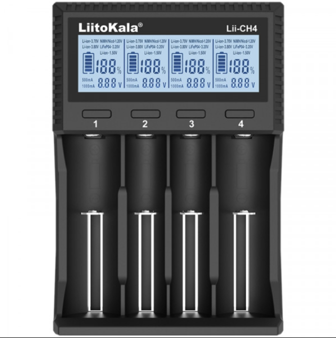 Зарядное устройство для аккумуляторов LiitoKala Lii-CH4 USB Black (26637023) Зарядное устройство для аккумуляторов LiitoKala Lii-CH4 USB Black (26637023)