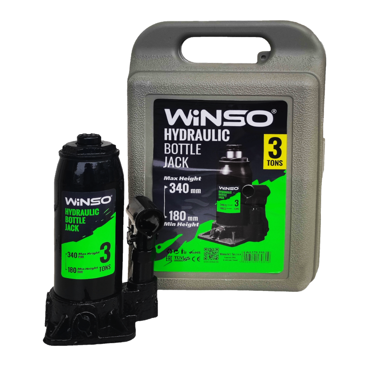 Домкрат гидравлический WINSO 3,0 т 180-340 мм (170310)