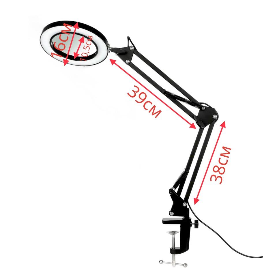 Настільна LED лампа Лупа FS-055 8-кратне збільшення на струбціні 12 Вт Чорний - фото 3