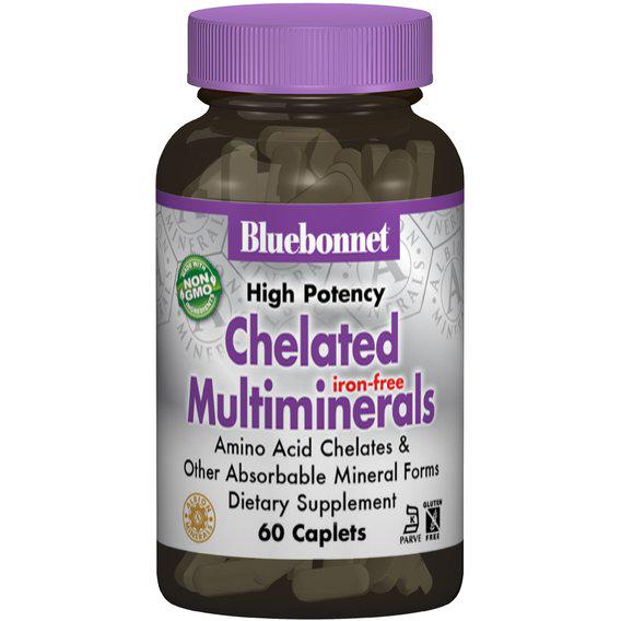 Мультиминеральный комплекс Bluebonnet Nutrition Chelated Multiminerals Iron Free 60 Tabs (BLB0206)