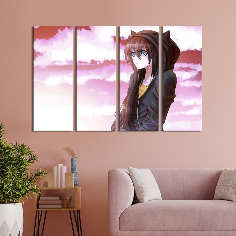 Картина на холсте Милая аниме-девушка 149x93 см (1424-41)