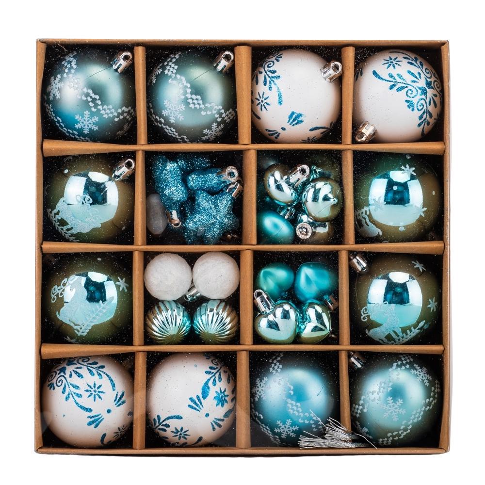 Набір ялинкових іграшок Снігова симфонія 52 шт. (9125-018)