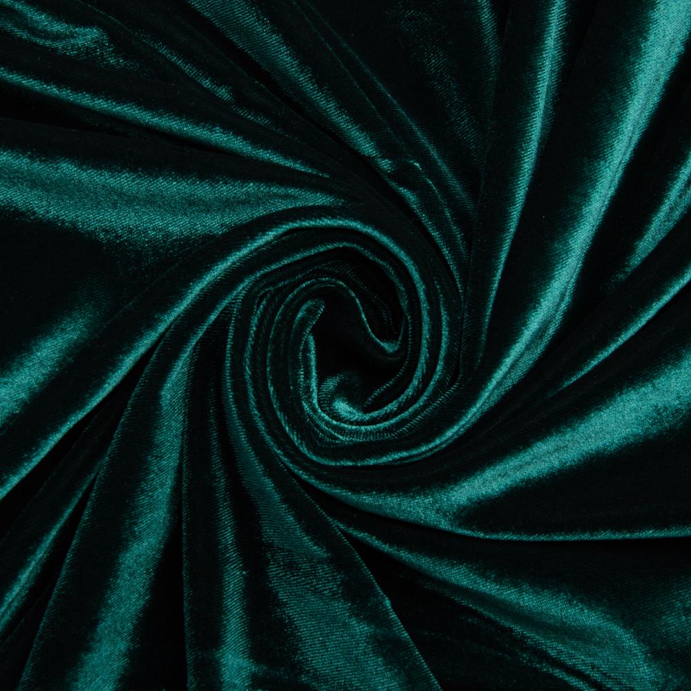 Ткань костюмная бархатная стрейчевая 300 гр/м2 Темно-зеленый (25362)