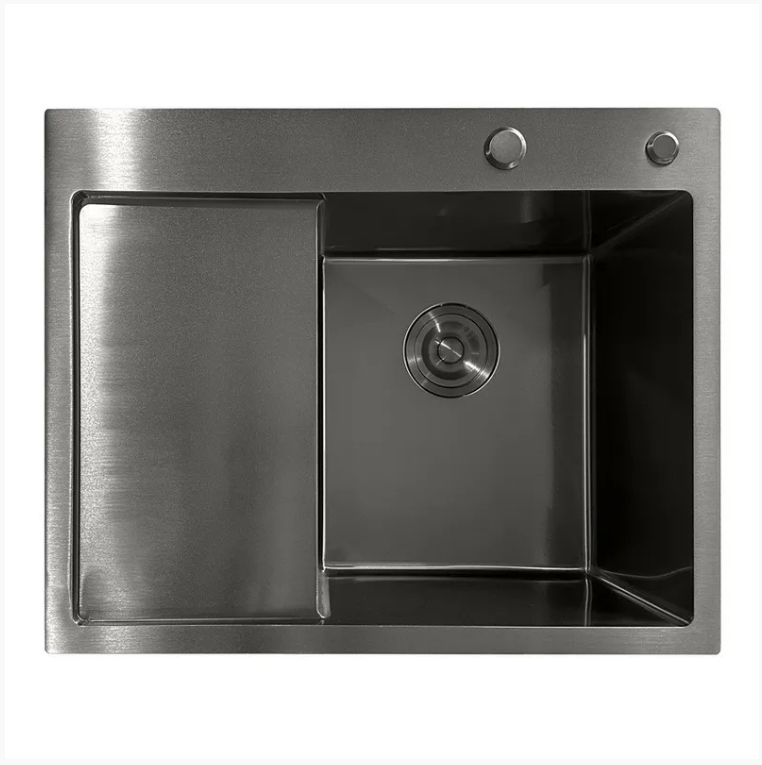 Мийка кухонна MIXXUS MH6350R 3,0/0,8 мм з нержавіючої сталі інтегрована ліве крило Nano-Black (MI7047)