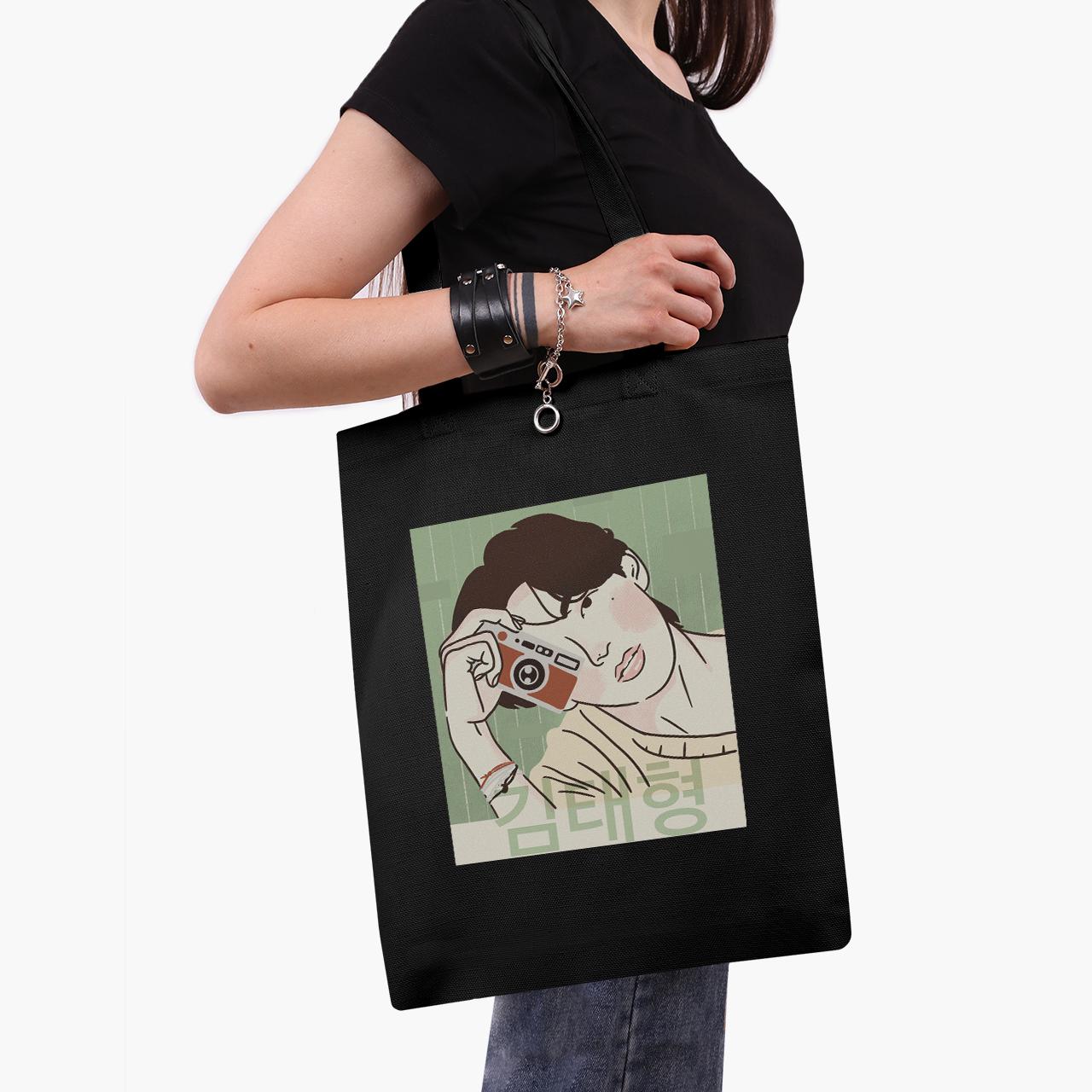 Эко сумка шоппер Kim Tae-hyung BTS 41x35 см Черный (9227-3262-BK)