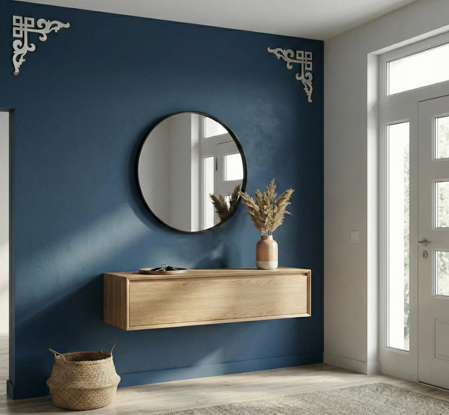 Декор зеркальный для углов DFA для стен и мебели набор 2 шт. Серебристый (YA00092-S)