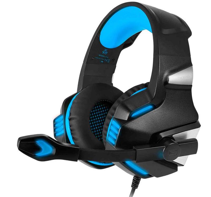 Навушники HUNTERSPIDER Gaming with LED V3 Black/Blue (532563)