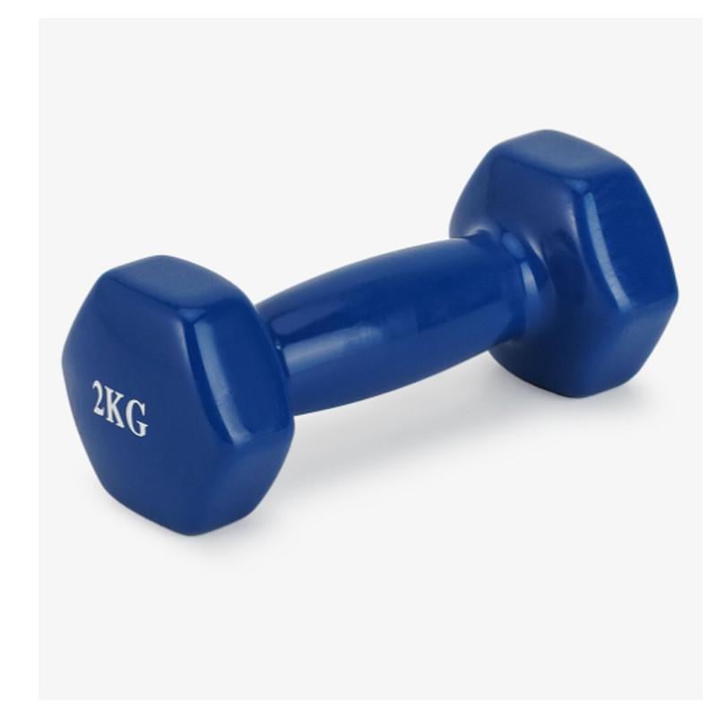 Гантель с виниловым покрытием Feel Fit 1 шт. 2 кг Синий