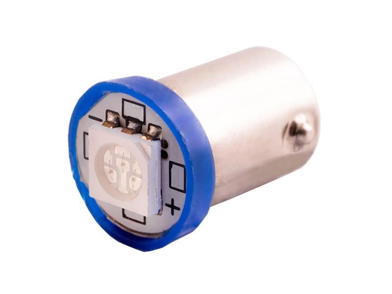 Автолампа светодиодная BA9S T4W 12 В SMD5050-1led Синий (101)