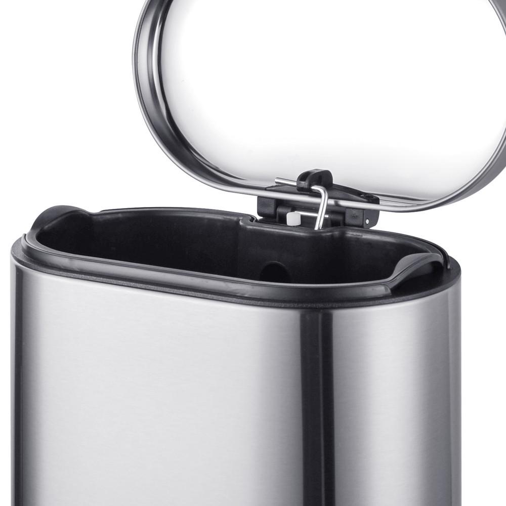 Мусорное ведро с плавным закрытием MIXXUS Premium Topper-TC0205 SS Color овальное 5 л Нержавеющая сталь (MI7059) - фото 2 Мусорное ведро с плавным закрытием MIXXUS Premium Topper-TC0205 SS Color овальное 5 л Нержавеющая сталь (MI7059) - фото 2