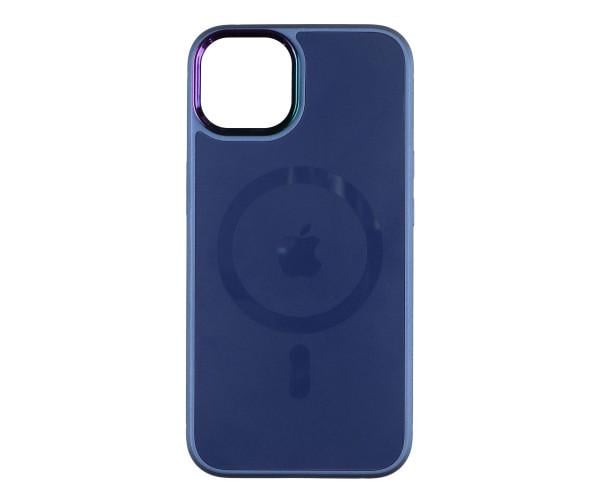 Чехол накладка TPU + PC Foggy with Magsafe для Apple Iphone 13 Dark blue - фото 1