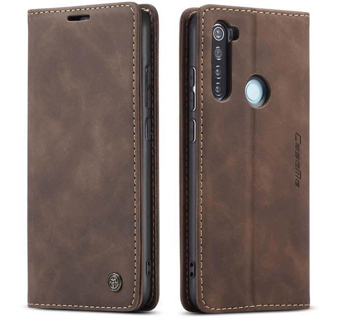 Чехол книжка с магнитом CaseMe Xiaomi Redmi Note 8 2021 Dark Brown (27374-05)