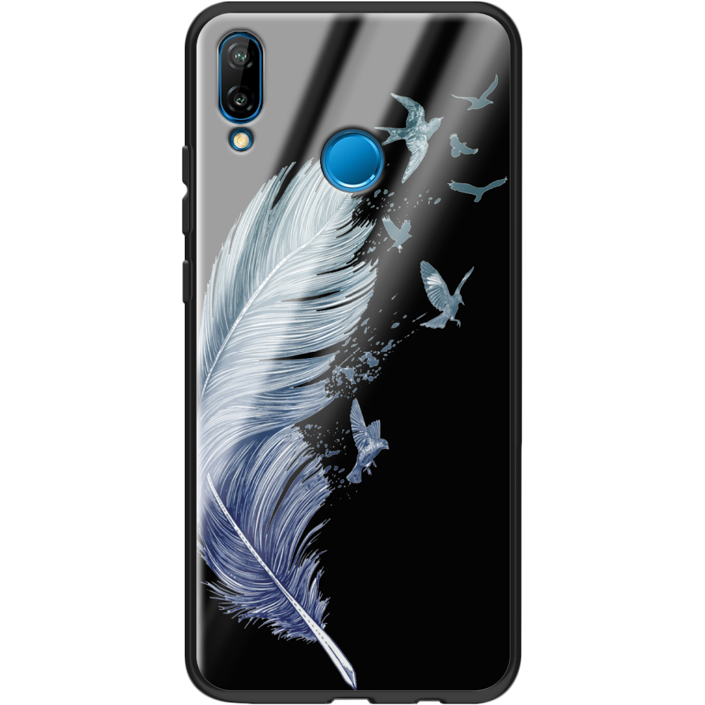 Чехол Boxface Huawei P20 Lite Feather Черный силикон со стеклом (33127-cc38-37726)