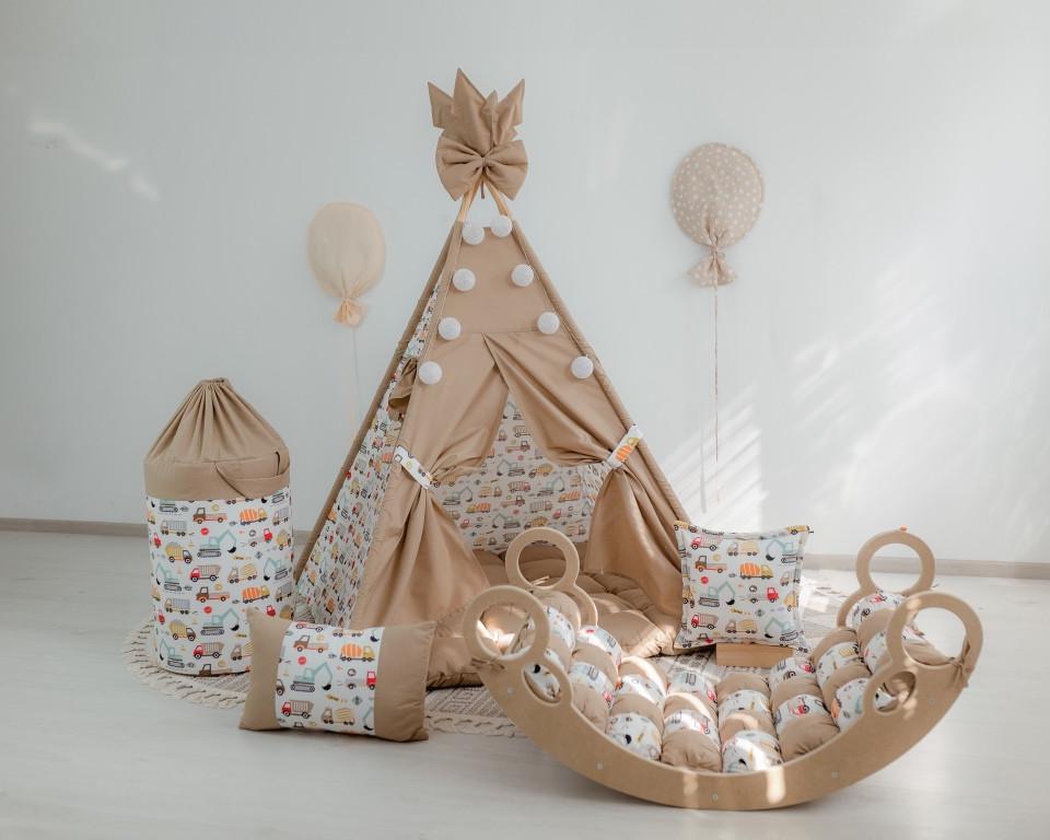 Вігвам Машинки з матрацом бон бон і подушками з кошиком для білизни - фото 2 Вігвам Машинки з матрацом бон бон і подушками з кошиком для білизни - фото 2