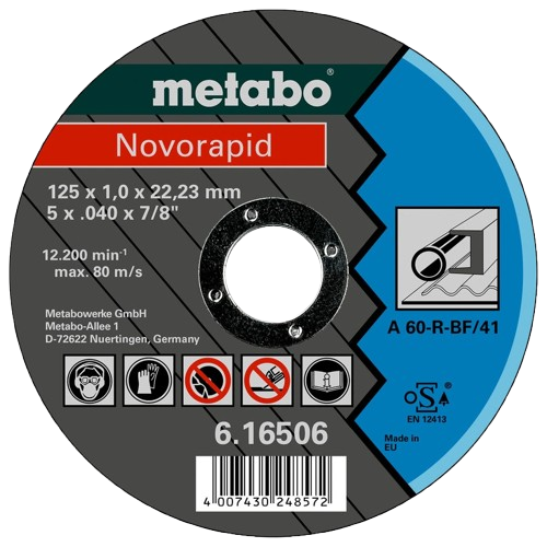 Круг отрезной по металлу Metabo Novorapid A60-R 125x1,0x22,23 мм (616506000)