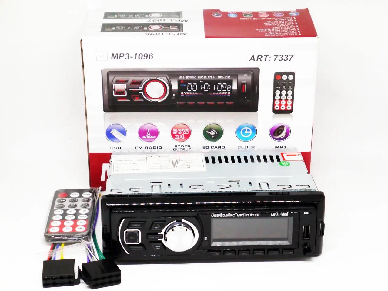 Автомагнітола 1DIN MP3 1096 BT ISO знімна панель Bluetooth/USB/SD/AUX/пульт (7337) - фото 6 Автомагнітола 1DIN MP3 1096 BT ISO знімна панель Bluetooth/USB/SD/AUX/пульт (7337) - фото 6