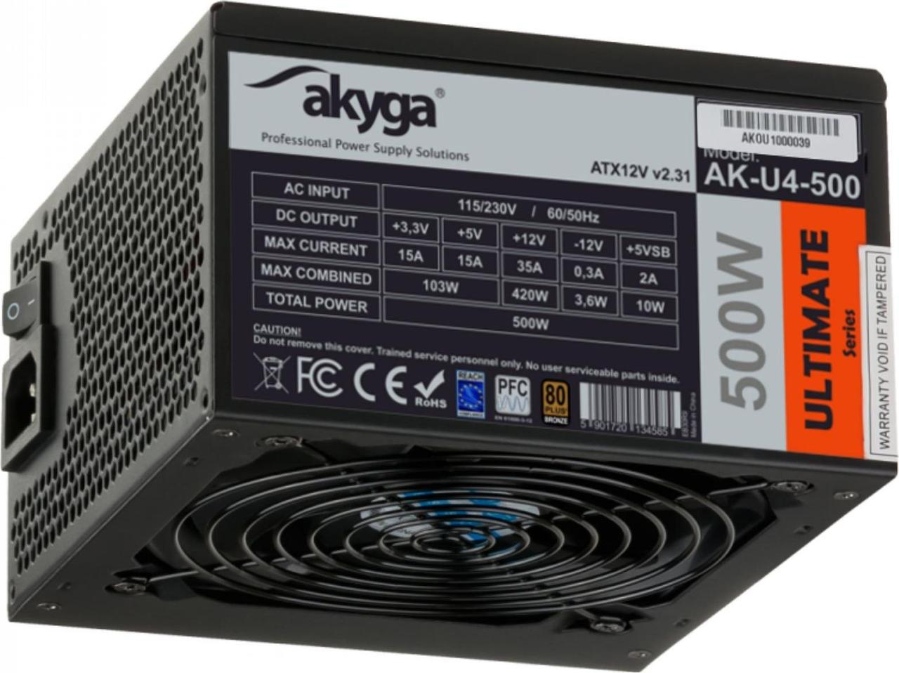 Блок живлення Akyga ATX Ultimate AK-U4-500 500W (285405)