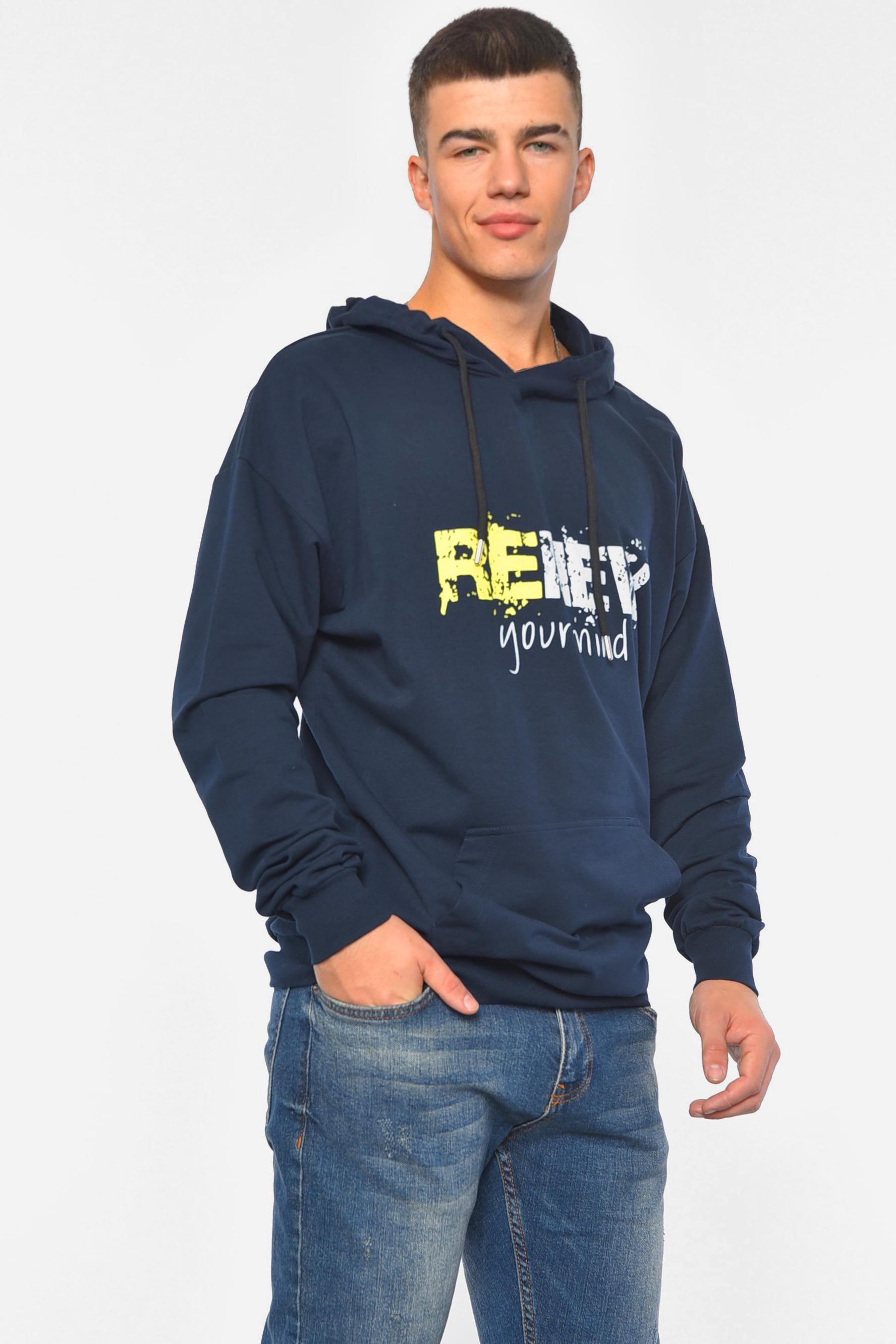 Худи мужское M Темно-синий (189907) - фото 2