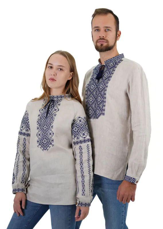 Вышиванка мужская р. 52 Серый (502) - фото 5