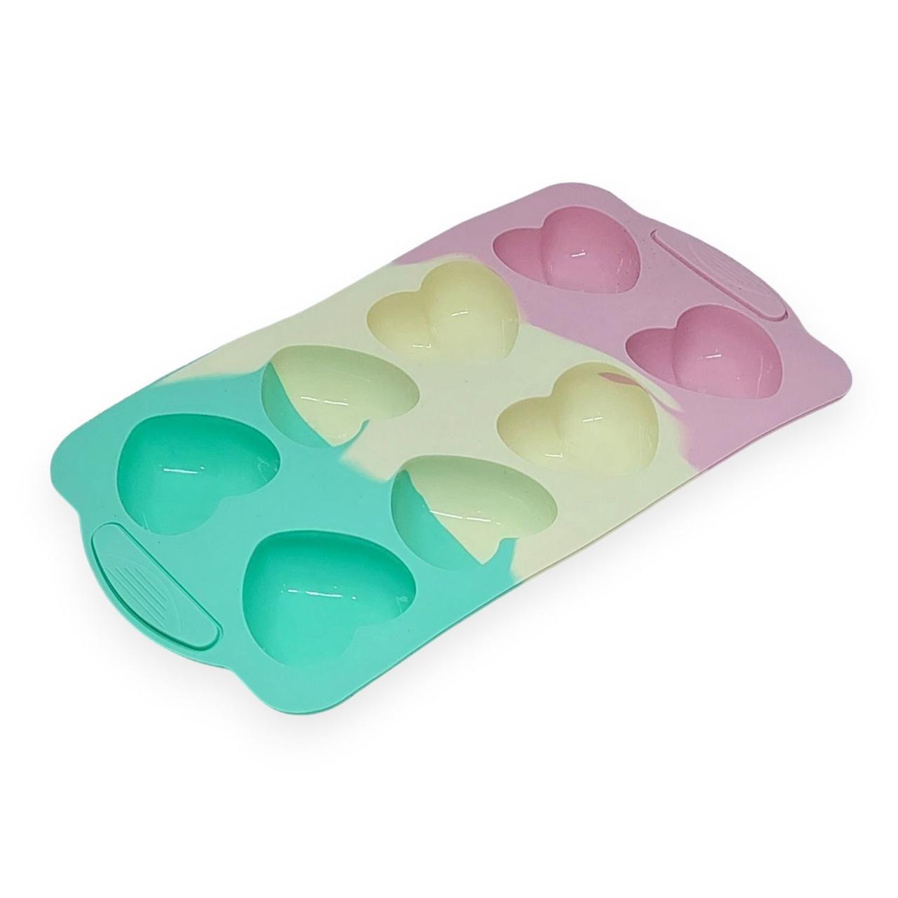 Форма силиконовая Сердечка 8в1 для евродесертов и минибисквитов Разноцветный (203791) - фото 2