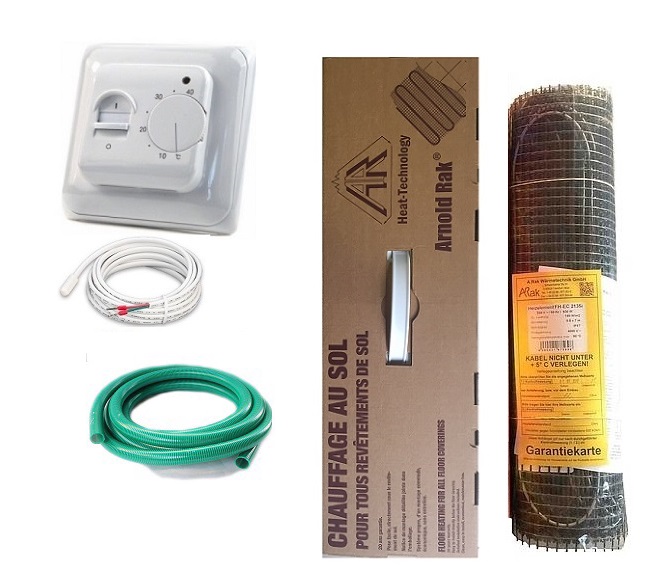 Теплый пол Arnold Rak нагревательный двухжильный мат FH-ЕС 180 135Вт 0,75 м² с механическим терморегулятором