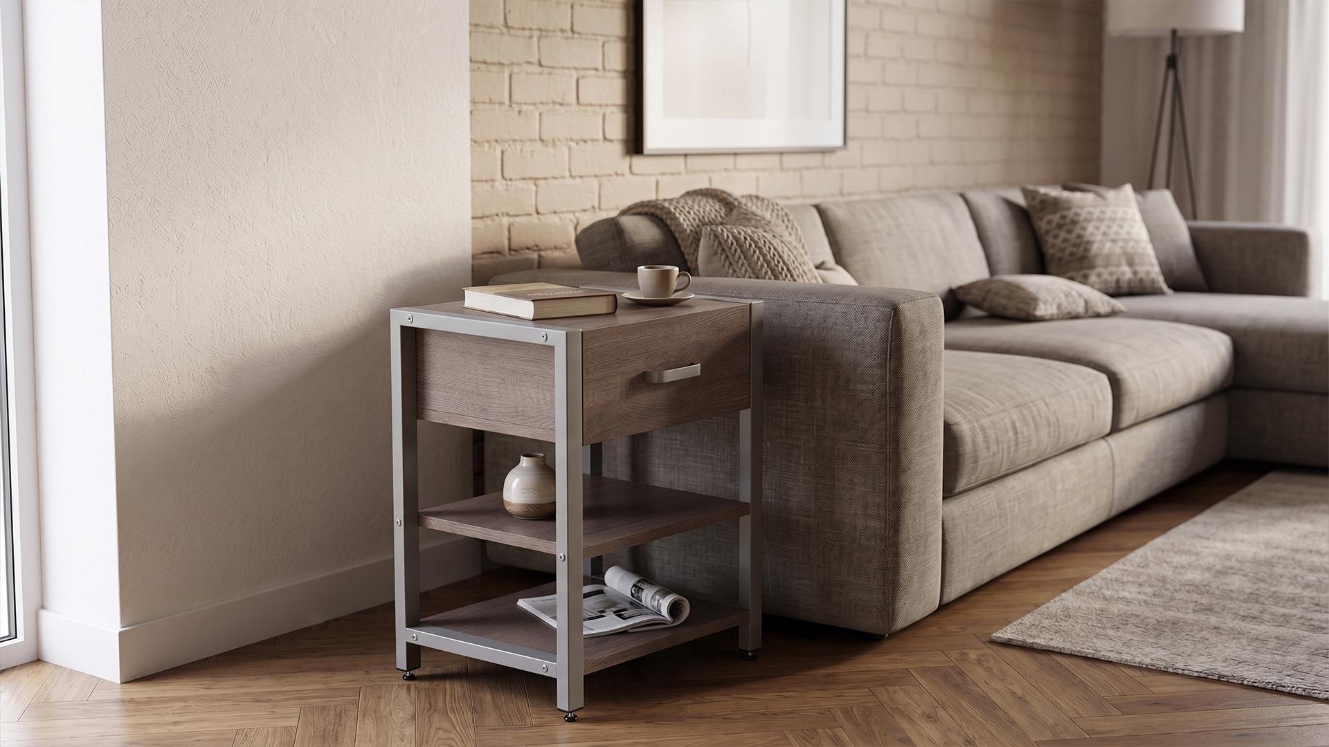 Тумба универсальная Ferrum-decor Вивьен ДСП 16 мм 1/2 50x41x40 Серый/Дуб Кремона Канолло (FRD-107784)