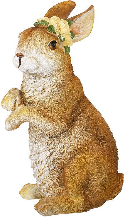 Статуетка декоративна Зайчик з жовтими квітами 31 см