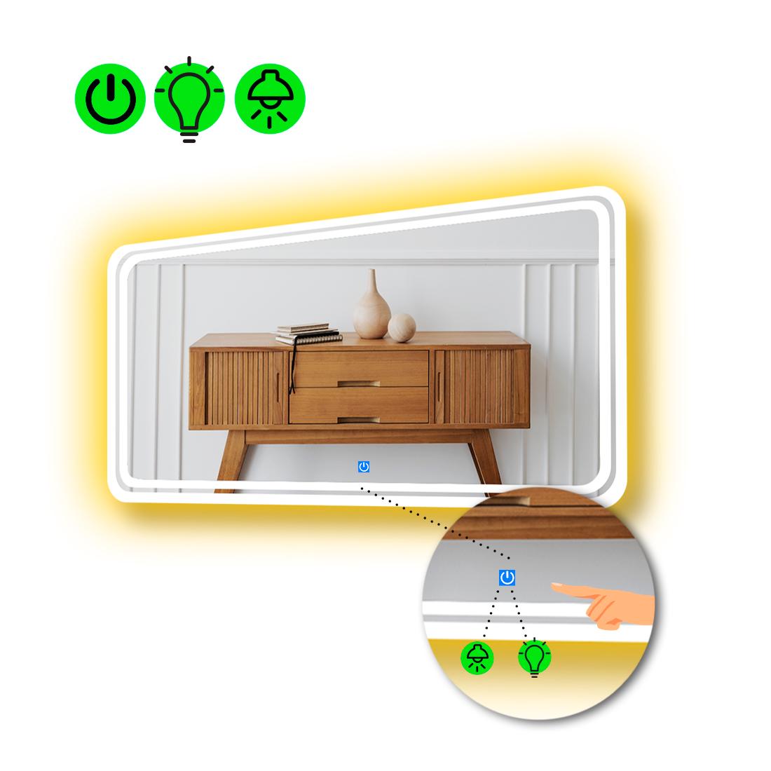 Зеркало с LED подсветкой Ottavia с сенсорной кнопкой управления 100x60 см (8776709)