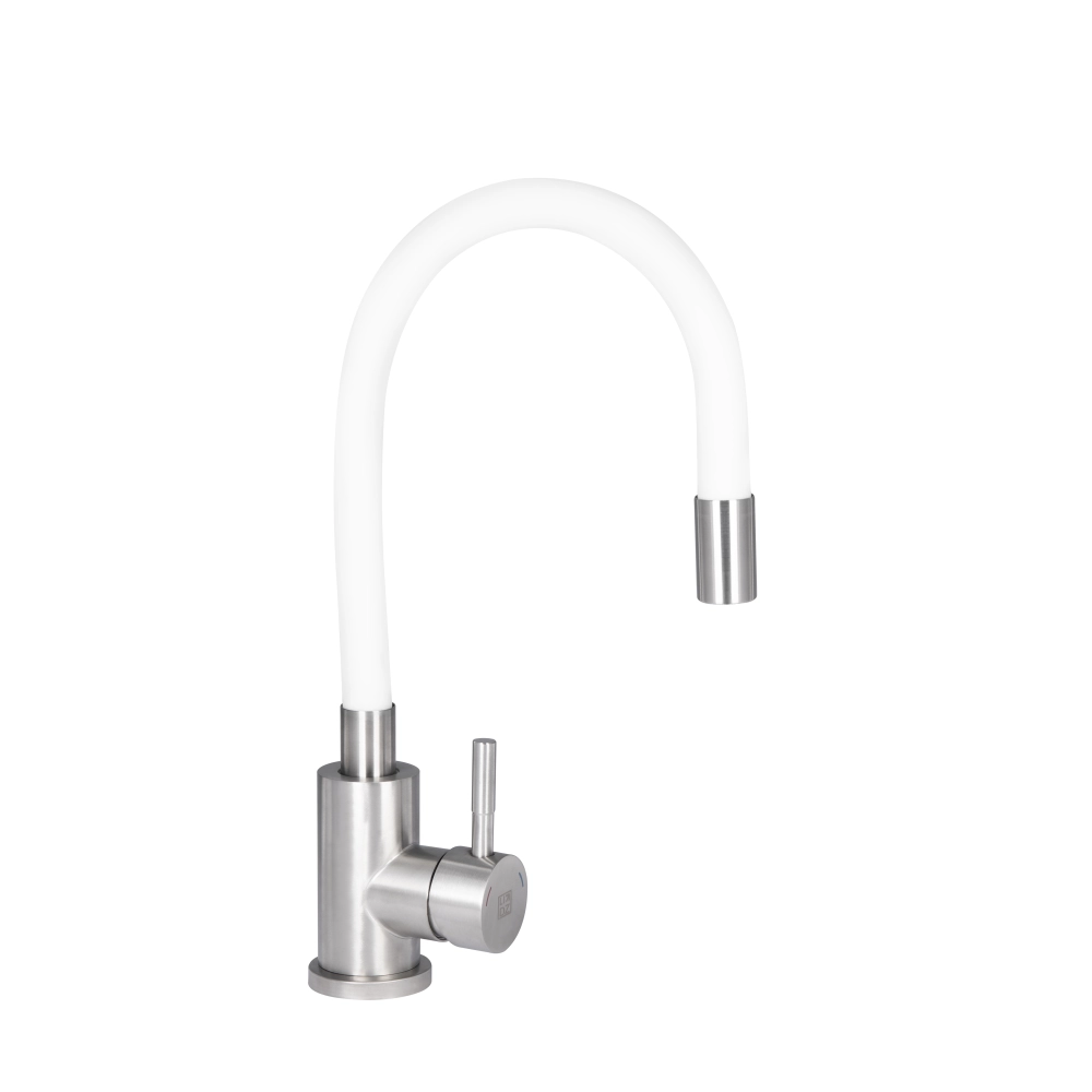 Змішувач для кухні Lidz Aria 015F3 з гнучким виливом White (43362)