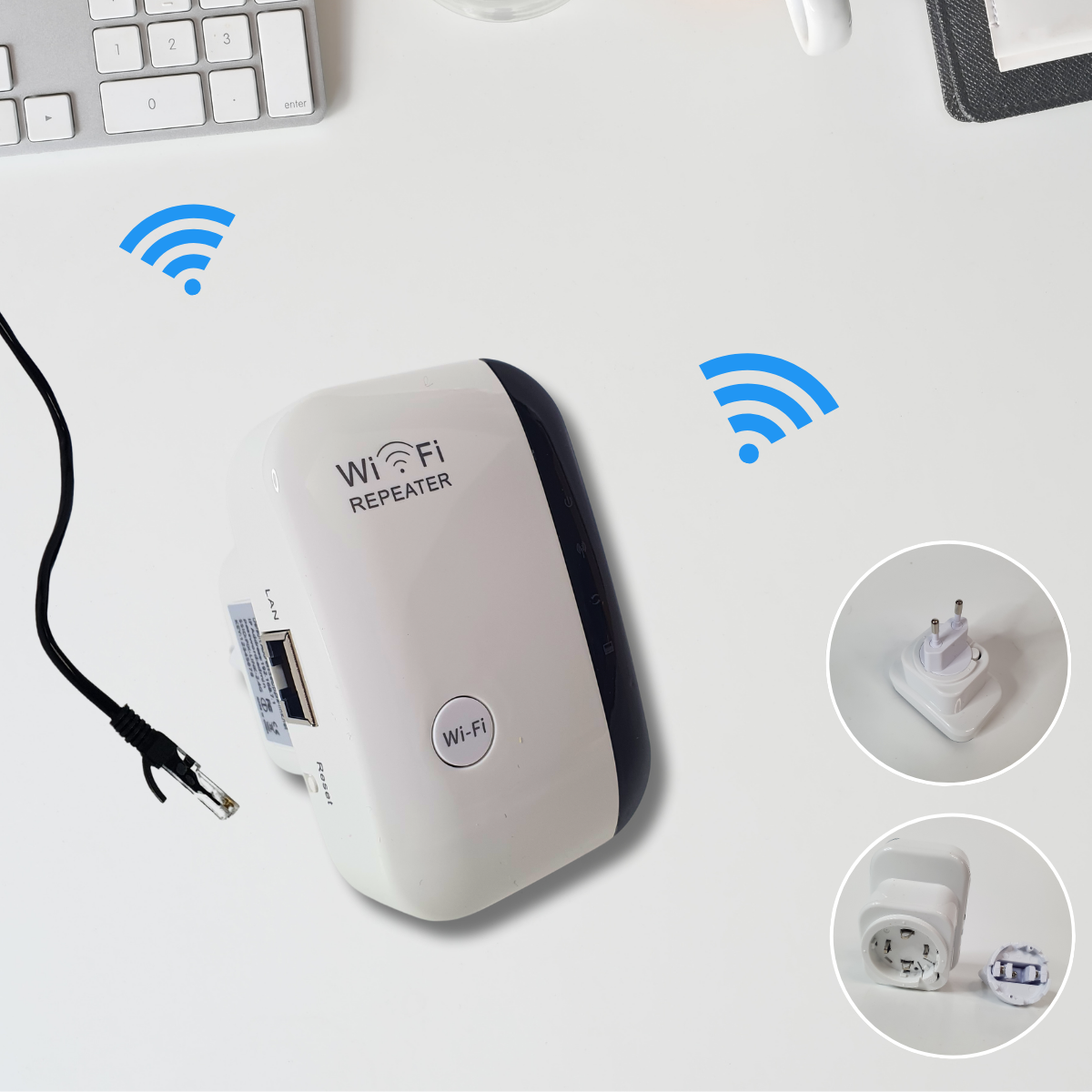 Ретранслятор WIFI REPEATER до 300 Мб/с 802.11N/B/G 2,4 Ггц бездротовий Білий (NEV-431) - фото 3