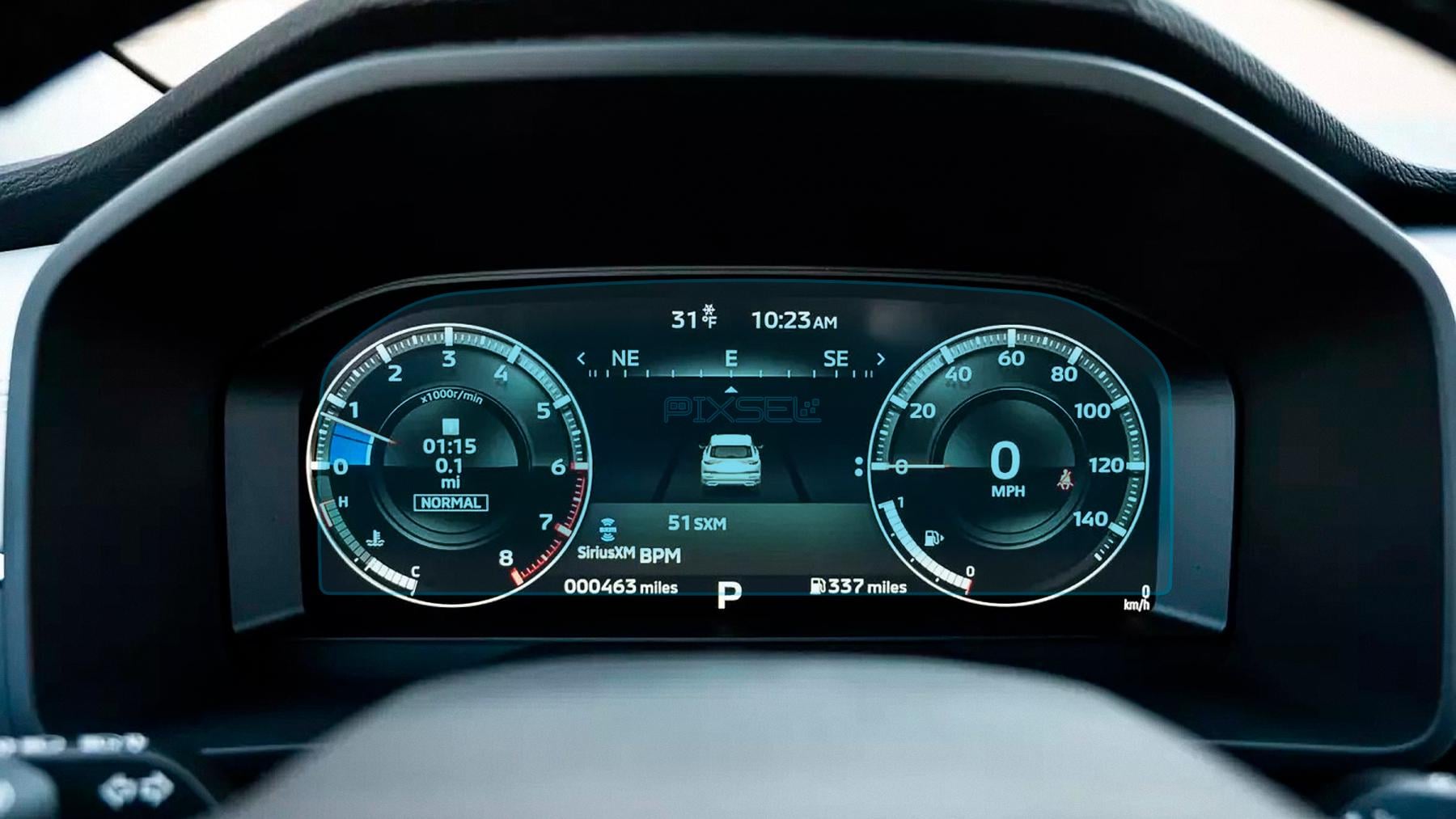 Защитное стекло Pixsel гибридное матовое на панель приборов Mitsubishi OUTLANDER 12,1" 2022
