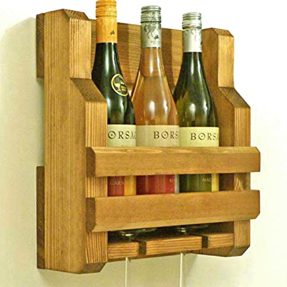 Полка для вина настенная из дерева Каноя Сиена (ПНК-018505)