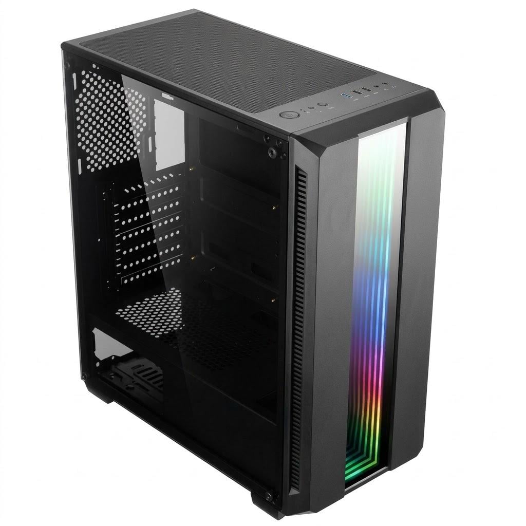 Корпус для ПК Golden Field GL704 Mini-Tower no PSU ATX/MicroATX RGB Black