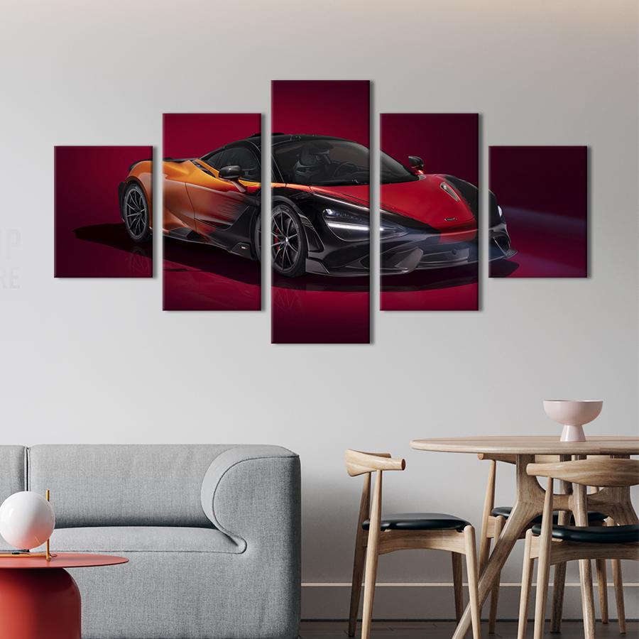 Картина на холсте Феноменальный спорткар McLaren 765LT 112x54 см (1389-52)