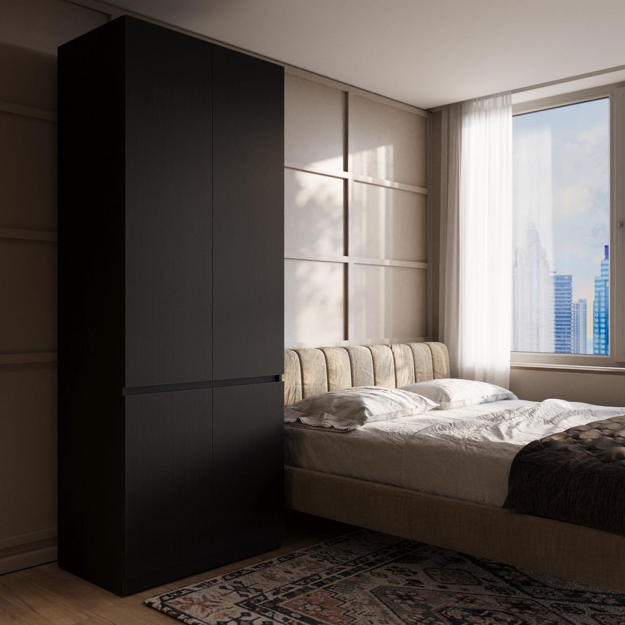 Шафа MEBEX на 2 полиці та тримачем для одягу 80х50х210 см Венге магія (VX2S800VM) - фото 1