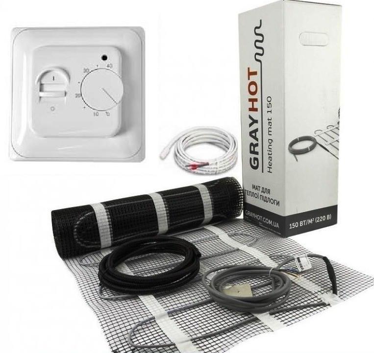 Нагревательный мат под плитку GrayHot 8,1 м2 с механическим терморегулятором (GH27) - фото 2