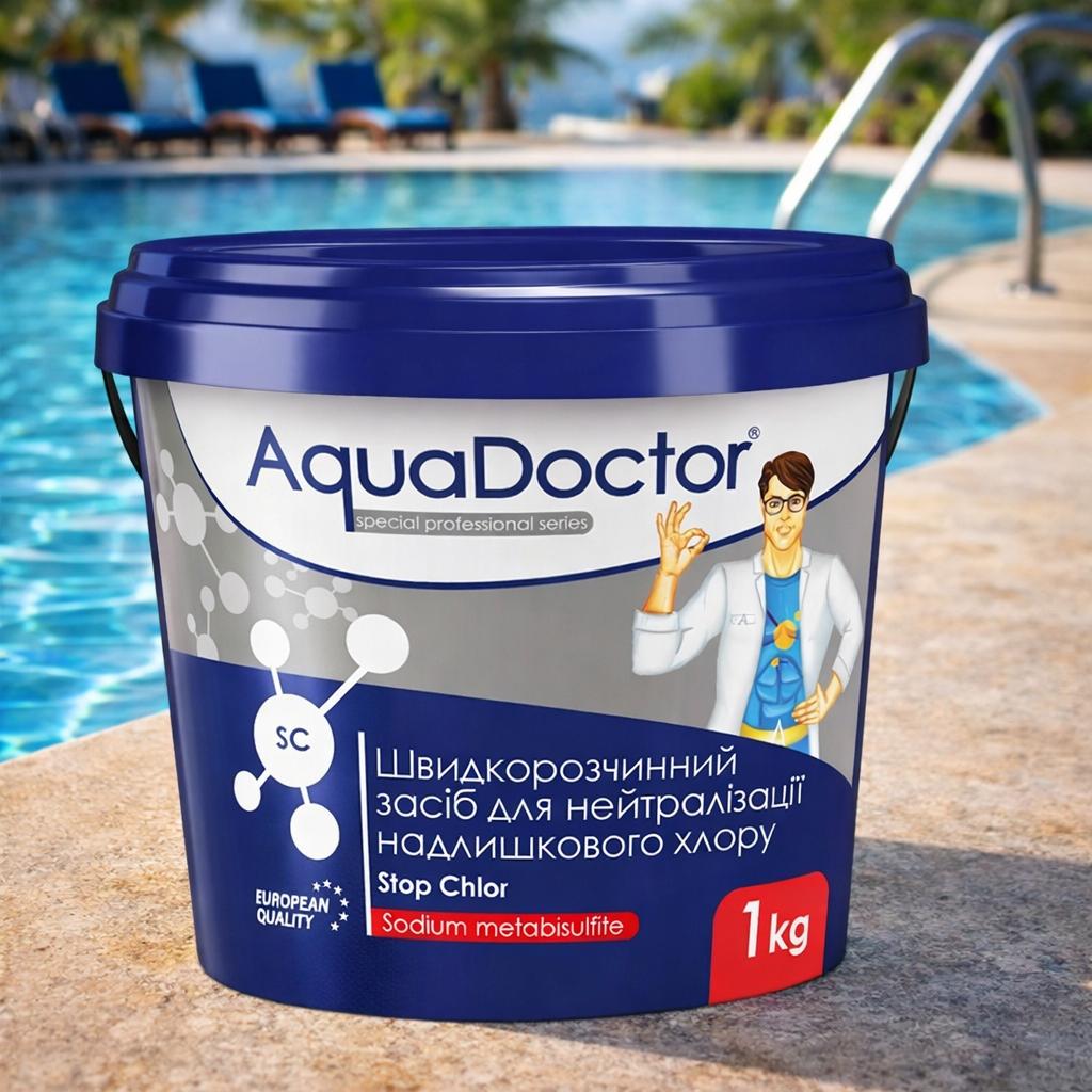 Средство для нейтрализации избыточного хлора в бассейне AquaDoctor SC Stop Chlor 1 кг (19840)