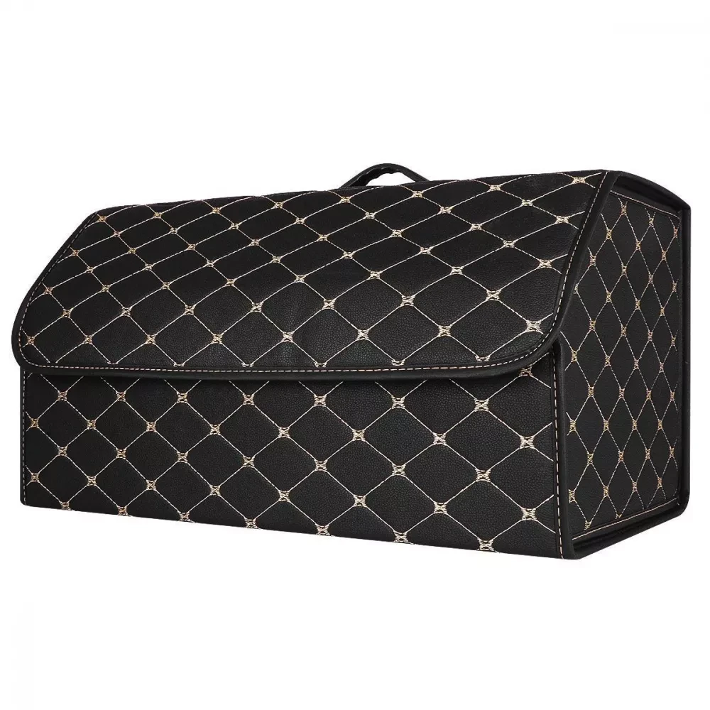 Органайзер в багажник автомобиля 54х30х30 см Черный с золотой нитью