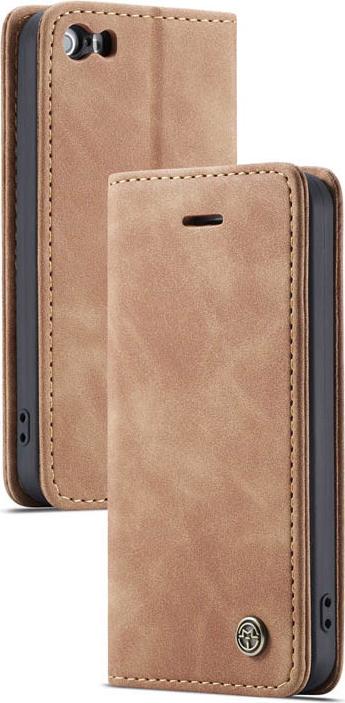 Чехол книжка с магнитом iPhone 5 5S SE CaseMe Brown (29263-30)